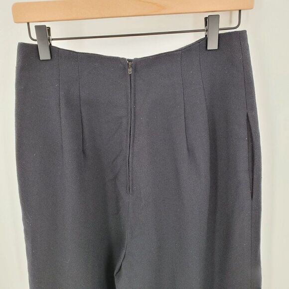 Ann Taylor Dress Pants Womens Pleated Front Back Zip 100% Wool Black Size 8 - Picture 6 of 9
